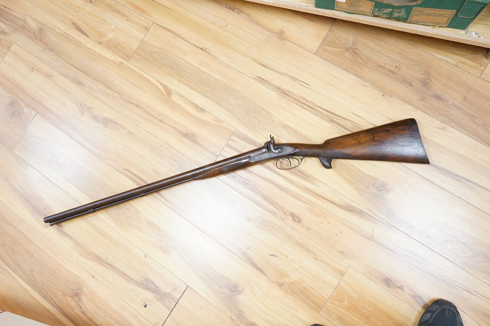 A 1907 bayonet in its scabbard with the tip of the blade shortened, together with a Glengarry cap of the KOSB, post 1902 badge and a brown leather shoulder belt and pouch with QE2 bronze badge of the Royal Artillery